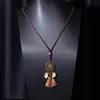 Colar Longo Artesanal Mais Vendido Globalmente Estilo Boêmio Pingente de Flor com Franja Estilo Étnico Colar Retrô