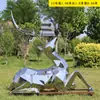 Escultura de Veado em Aço Inoxidável Feita Sob Medida Geométrica Facetada Externa Forjada Espelho Escovado Escultura Abstrata de Veado Fabricante
