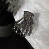 Pinza de Garra de Calavera Gótica para Halloween Estilo Oscuro Plegado Pinza de Cabello de Aleación Parte Posterior de la Cabeza Recogido Pinza de Tiburón Cola de Caballo Accesorios para el Cabello