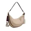 2026 Verano Nuevo Bolso de Luna Tejido de Paja Moda Textura Tejida Cruzado Bolso de Playa Color Contrastante Un Solo Hombro Casual Bolso Grande