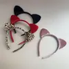 Haiyue Nuevo Terciopelo Dorado Estampado de Leopardo Orejas de Gato Lindas Diadema Cara Dulce Lavado de Cabello Pasador Diadema Linda Accesorios para la Cabeza