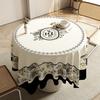 Toalha de mesa redonda pequena estilo preto e branco, antimanchas e resistente à sujeira, à prova d'água, sem lavagem, leve, luxuosa, casual de alto nível, pequena toalha de mesa de centro