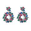 Pendientes de plata S925 con forma de aguja, nuevos y modernos, con temperamento de gran brillo, de aleación de diamantes de colores, exagerados, de alta calidad, joyería para las orejas, al por mayor
