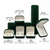 Caja de Anillo de Terciopelo Dorado de Fábrica, Caja de Terciopelo Verde Transfronteriza de Alta Gama para Pendientes, Caja de Embalaje para Joyería al por Mayor en Stock