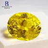 Pedra Solta de Safira Amarela Cultivada de Wuzhou, Cultivada Usando o Método Lift, Pedra Preciosa Colorida, Redonda, Em Forma de Coração, Quadrada Gorda, Retangular, Forma Irregular, Gema Artificial