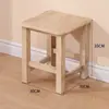 Taburete Bajo Estilo Nórdico Japonés con Almacenamiento, Taburete de Almacenamiento Multifuncional, Diseño de Ensamblaje de Madera Maciza, Taburete Natural de Madera para Cambiar Zapatos en Casa, Silla Simple y Elegante