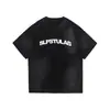 2026 Verano Nuevo Retro Americano Tie-Dye Estampado de Letras Diseño Casual Versátil Corte Holgado Unisex Camiseta de Manga Corta