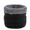 Bufanda Gruesa de Color Sólido con Forro de Felpa para Invierno, Conjunto de Cuello Pullover de Moda Versátil para Pareja, Bufanda Cálida Resistente al Viento para Exteriores en stock