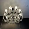 Lámpara de araña de cristal de estilo europeo negro, lámpara de sala de estar, lámpara de dormitorio de restaurante de clase alta, lámpara de cristal de hierro retro francés para boda