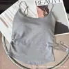 Colete Quente Popular de Outono e Inverno com Alças, Bojo no Peito, Corte Justo, Pregas Laterais, Camada Interna Emagrecedora, Top Hot Girl para Mulheres