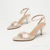 Sandálias de salto alto novas de bico fino e aberto para primavera e verão, confortáveis e não cansativas, sapatos de salto alto femininos para dança latina, sapatos de salto único elegantes e da moda
