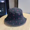 Nuevo Estilo Primavera y Verano Bordado de Mariposa Sombrero de Pescador de Mezclilla para Mujer, Sombrero de Cubo Casual de Moda, Sombrero con Visera para Protección Solar, Moderno