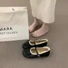 Primeiro Encontro Ji estilo menina doce sapatilhas de balé com laço 2026 Nova Coleção Primavera/Outono Sola Macia Confortável para os Pés Sapatilhas com Tira Única Femininas