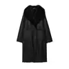 Abrigo Largo de Gamuza Reversible Doble Cara para Mujer Otoño e Invierno, Estilo Transfronterizo