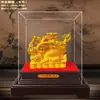 Enfeites de Veludo Dourado Ano do Dragão Zodiacal Artesanato de Dragão Banhado a Ouro Enfeites para Sala de Estar Presentes para Lojas 4S Reunião Anual da Companhia de Seguros
