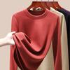 Ropa interior térmica de polar cálido de seda para mujer, top de otoño con forro polar, camiseta de capa base de lana de una sola pieza para invierno