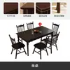 Conjunto de Mesa e Cadeiras de Jantar Retrô em Madeira Maciça Estilo Americano, Estilo Vintage para Apartamentos Pequenos, Mesa de Jantar Minimalista Moderna, Mesa de Jantar Retangular