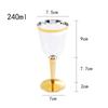 Copa de plástico desechable de 8oz240ml Copa para helado Borde plateado electrochapado Copa para vino tinto Copa para postre Rosa Phnom Penh