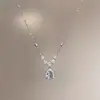 Titânio Aço Sem Cor Cintura Pequena Luz Colar de Luxo Verão Feminino Internet Celebridade Nicho High-end Design Acessórios Pingente de Corrente de Clavícula