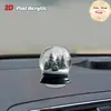Impresión Plana Transfronteriza 2D Plano Globo de Nieve Giratorio 360, con Pinos y Copos de Nieve Brillantes
