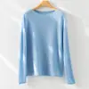 Suéter tejido de un solo hombro para mujer, con sensación relajada francesa, de Tencel, lana y cachemira, top de manga larga para usar como capa base