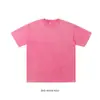250G Código US Talla GRANDE Algodón Lavado Camiseta Vieja Verano Hombres y Mujeres Retro Lavado Manga Corta