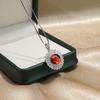 Collar de Hemoglobina de Paloma con Dobladillo Europeo y Americano, Cadena para Clavícula, Colgante de Corindón Rojo Granate, Huevo de Paloma Grande Exagerado