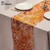 Amazon Transfronterizo Popular Malla de Lámina de Estampado en Caliente Camino de Mesa Decoración para Fiesta Navideña Boda Material Lujo Ligero Camino de Mesa Dorado