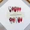 Nai Zi Uñas Portátiles Puras Hechas a Mano Modelo Nuevo Otoño e Invierno B341 Completamente Pintadas a Mano Talladas Estilo Francés Elegantes Pegatinas para Uñas de Comercio Exterior