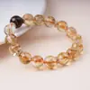 Pulsera de Topacio Amarillo Natural para Mujer Ojo de Tigre Pulsera de Cristal Multigemas Adorno para Atraer Riqueza Suerte