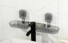 Estante de Almacenamiento para Grifo con Ventosa Baño Baño Drenaje Sin Perforaciones Montado en la Pared Lavabo Lavabo Caja de Almacenamiento
