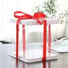 Caja para tarta de cumpleaños transparente blanca de 6, 8, 10, 12 y 14 pulgadas, caja para hornear tres en uno de una sola capa y dos capas de alto.