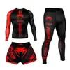 Ropa de Entrenamiento de MMA, Conjunto de Traje de Boxeo de Lucha, Conjunto de Tres Piezas para Hombre, Tendencia Deportiva de Artes Marciales para Defensa Personal UFC Muay Thai Sanda