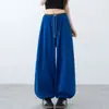Pantalones de Trabajo Azul Marino Estilo Americano de Secado Rápido para Mujer, Verano 2026, Pantalones Deportivos Finos de Paracaídas, Casual Adelgazantes con Protección Solar de Pierna Ancha
