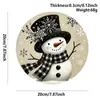 Pingente de Boneco de Neve de Madeira de Natal Transfronteiriço Artesanato Pendurado Decoração de Atmosfera de Natal Placa Redonda Placa de Porta