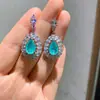 Versão coreana de conjunto de brincos de gota de cobre lindo jade impecável colar pingente de jade zircônio fabricantes atacado