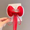 2025 Horquilla para el pelo con lazo para niña, horquilla roja para niña, accesorios para el pelo de princesa para bebé de Año Nuevo