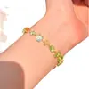 Amor de Verano~ Pulsera de Diamantes Brillantes Caramelo de Lima Dopamina Dulce Fresca Lujo Ligero Exquisita Gama Alta Versátil Accesorio de Mano