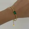 Explosões europeias e americanas pulseira de diamante quadrado joias de zircônia de aço inoxidável de alta qualidade de luxo leve joias da moda para mulheres atacado