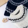 Outono/Inverno 2026 Novo Suéter de Lã Pura Tricô Manga Longa Jacquard Fair Isle Retrô Roupas Infantis
