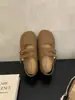 Zapatos Mary Jane de Lana Retro de Doble Botonadura 2026 Otoño/Invierno Estilo Coreano Temperamento Gris Suaves de Suela Plana de Boca Baja Zapatos Individuales para Mujer