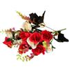 Fabricante Mayorista de Flores Artificiales Dropshipping Mesa Flor de Boda 12 Ramos de Rosas Estilo Europeo Rosas Diamante