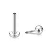F136 pin de titanio arete de bola redonda labio clavo tipo barra clavo para la oreja aleación de titanio G23 joyería para perforaciones