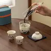 Conjunto Portátil de Chá Panda Quick Cup para Viagem para Uma Pessoa, Conjunto para Exterior com Um Bule e Uma Xícara, Presente Corporativo