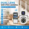 Câmera Transfronteiriça para Monitoramento Doméstico, Wifi Sem Fio Inteligente de Alta Definição, Intercomunicador de Voz Bidirecional, Câmera com Suporte de Lente Dupla