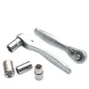 Llave de Carraca 1/4 de Pulgada Socket Pequeño para Volante, Ahorro de Esfuerzo, Bidireccional, Combinación de Puntas de 72 Dientes, Juego Plano y de Cabeza Cruzada, Certificación Transfronteriza