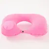 Suministro Directo de Fábrica Almohada Inflable de Seda de Leche Presionable Almohada Inflable para Cuello Portátil para Viajes en Avión Guardable Almohada Inflable en Forma de U