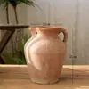 Maceta de cerámica de alfarería gruesa adorno retro hecho a mano jarrón de suelo maceta de tocón viejo Mage maceta alta para suculentas jarra de barro