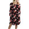 Comercio exterior Navidad Navidad europea y americana caricatura muñeco de nieve Papá Noel estampado vestido de bolsillo grande con vuelo XX0030
