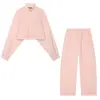 Moda Femenina Europea y Americana Transfronteriza Aliexpress Venta Caliente Elegante Chaqueta Corta Ligera de Manga Larga con Cuello Alto + Conjunto de Pantalones Scimitar
